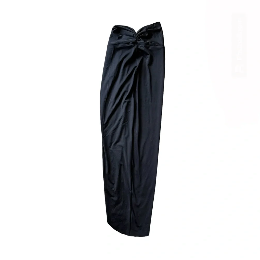 SKIMS Black Twist Front Swim Sarong